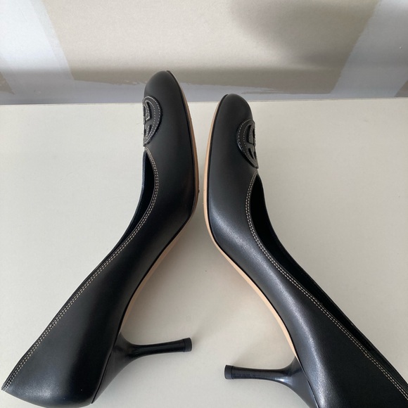 VINTAGE GUCCI FLAWLESS PRE-LOVED BLACK LEATHER GUCCI SIZE 10B HEEL HGT 3 INCHES - Picture 6 of 8